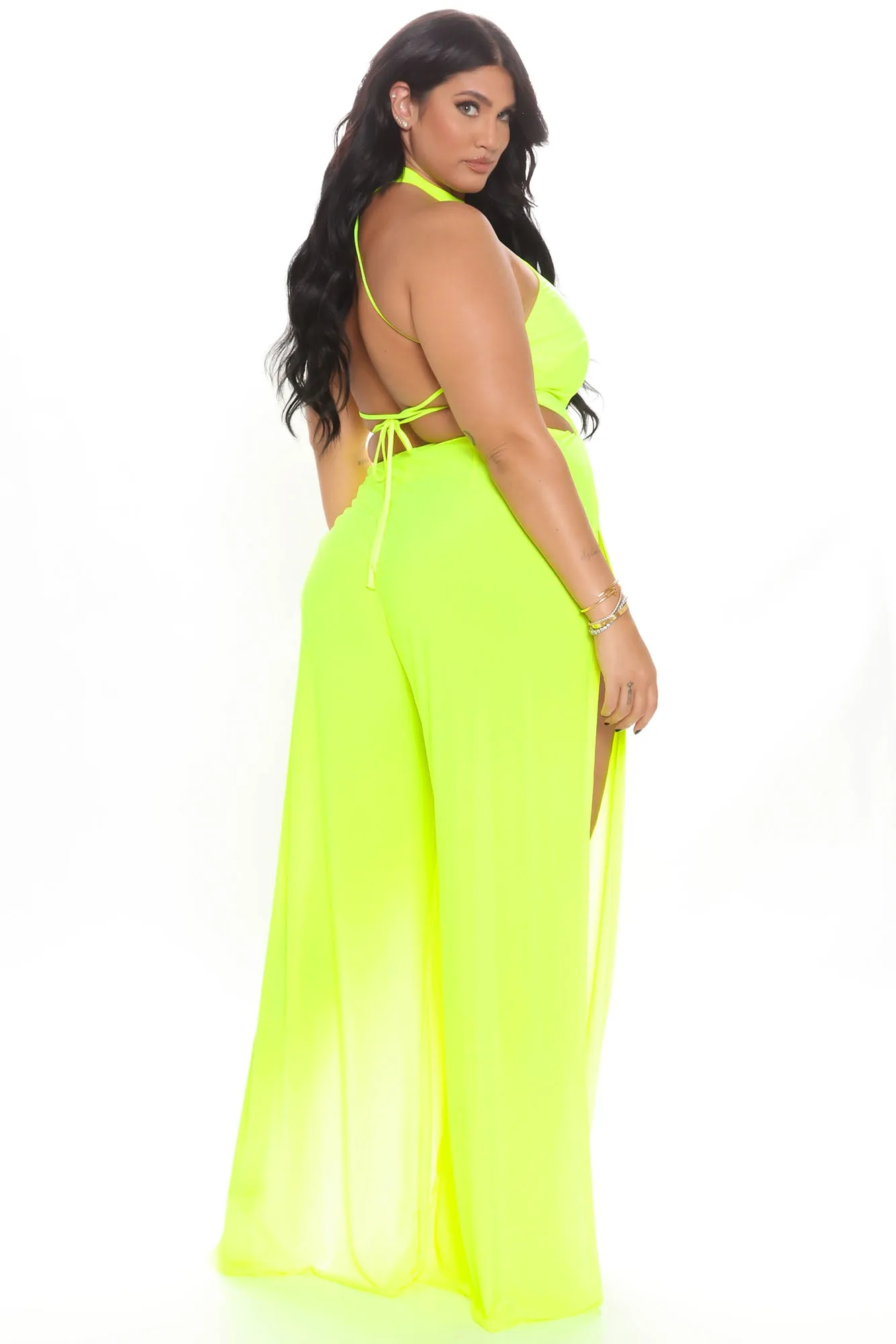 All Night Long Jumpsuit - Neon Yellow