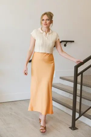 Apricot Midi Skirt