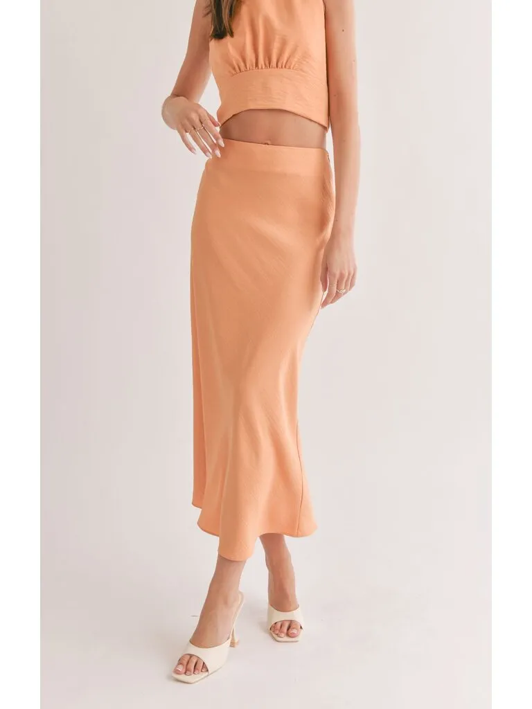 Apricot Midi Skirt