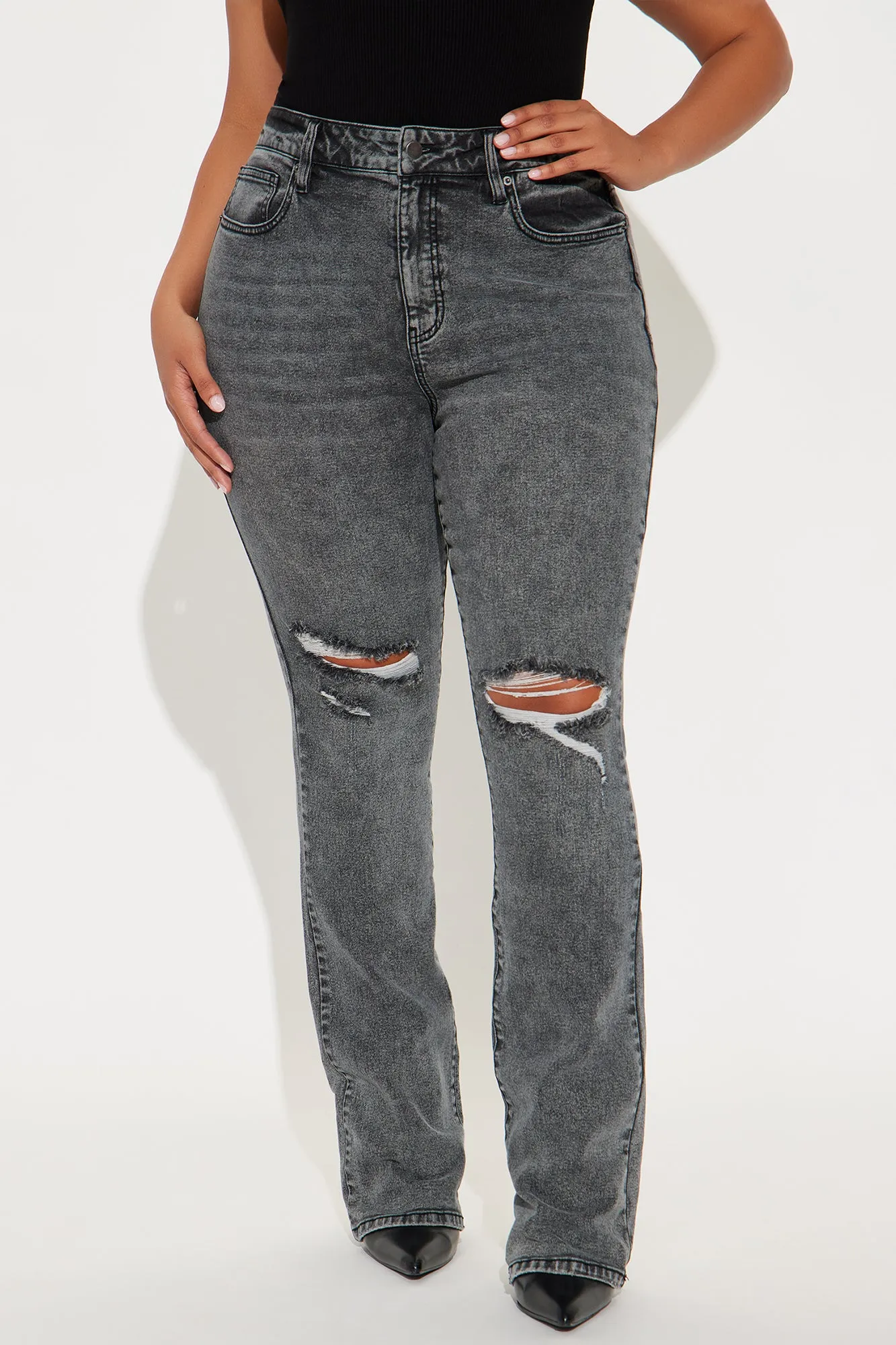 Babetown Bootcut Jeans - Grey