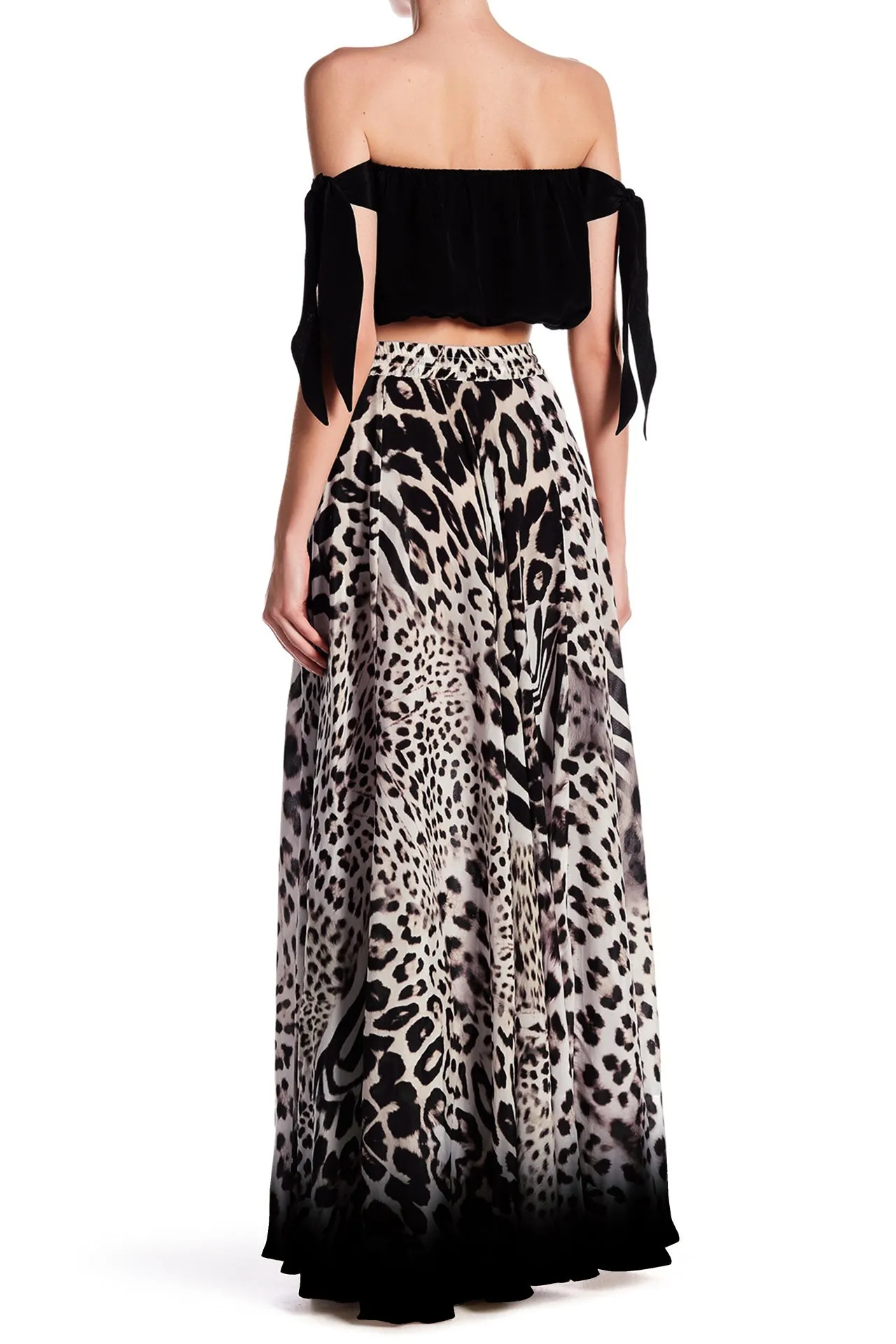 Black and White Animal Print Skirt