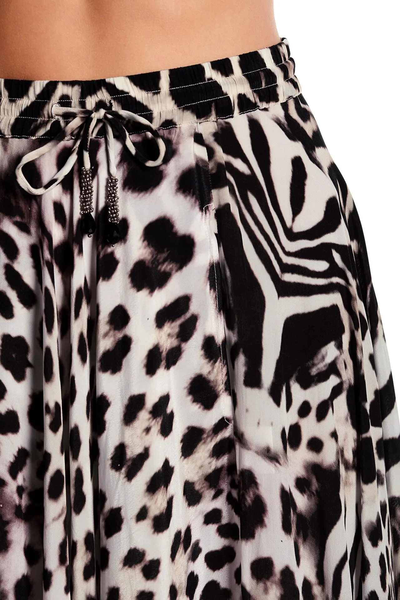 Black and White Animal Print Skirt