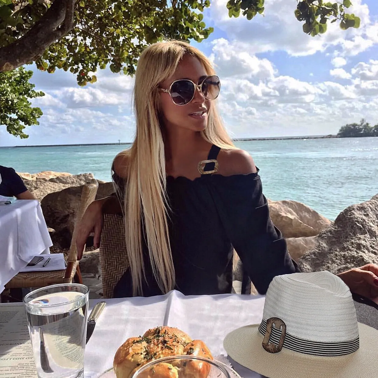 Black Strap Off Shoulder Top - The East Hampton