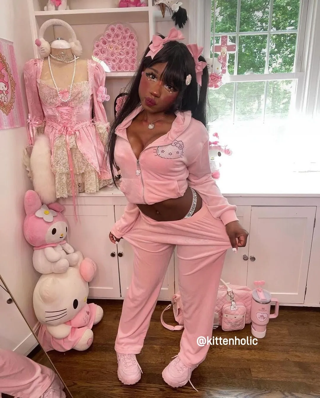 Bling Kitty Pink Tracksuit Set SK350