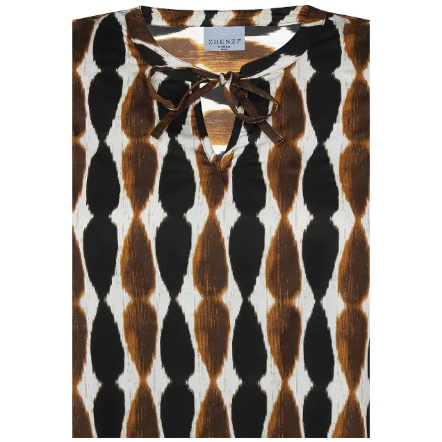 Blouse HANA short sl brown print