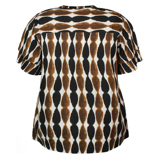 Blouse HANA short sl brown print