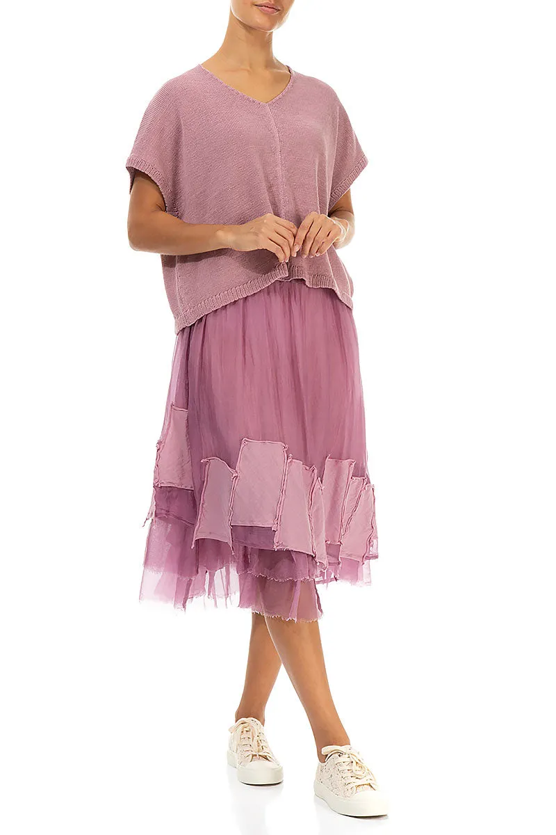 Boxy V-Neck Mauve Pink Linen Vest