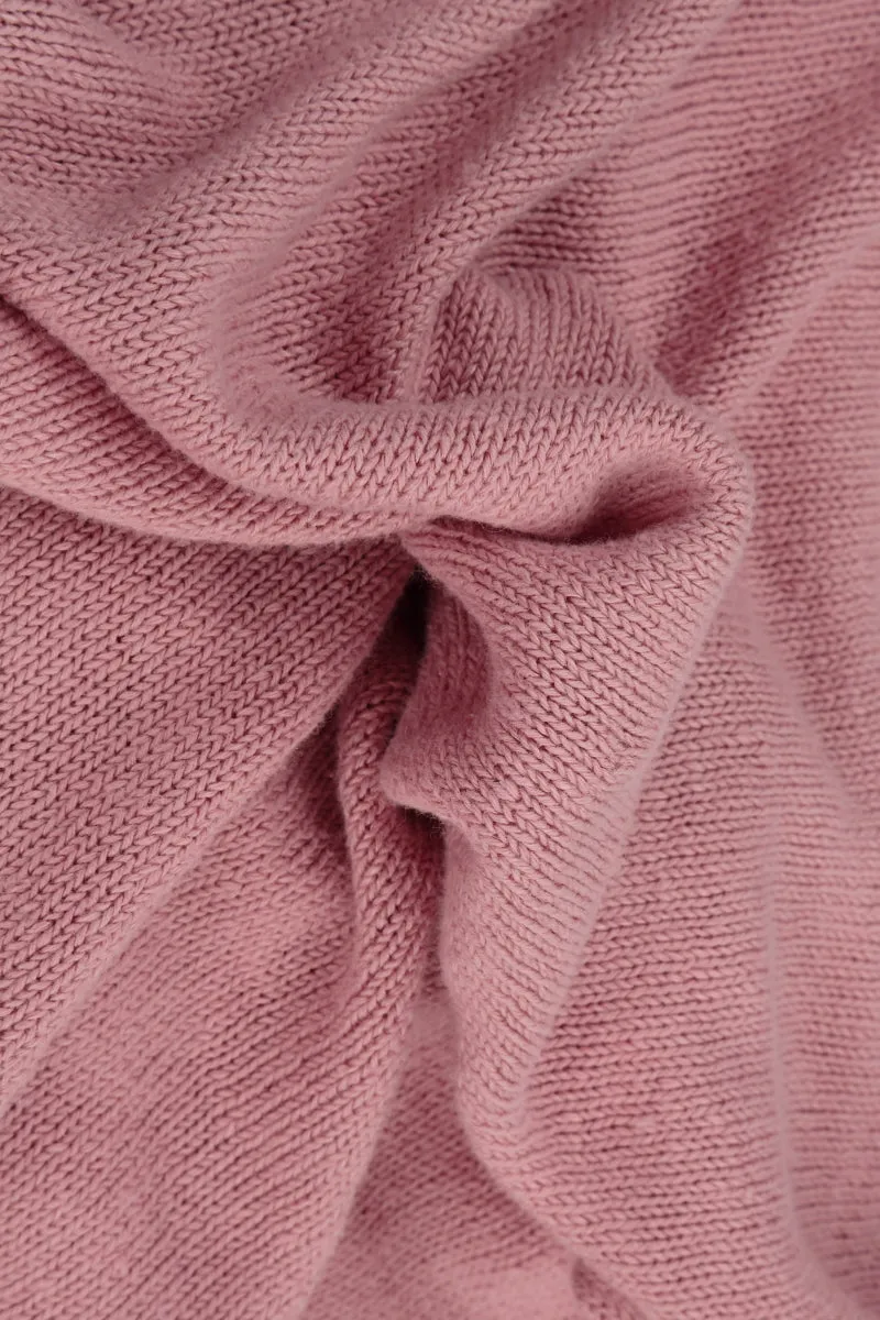 Boxy V-Neck Mauve Pink Linen Vest