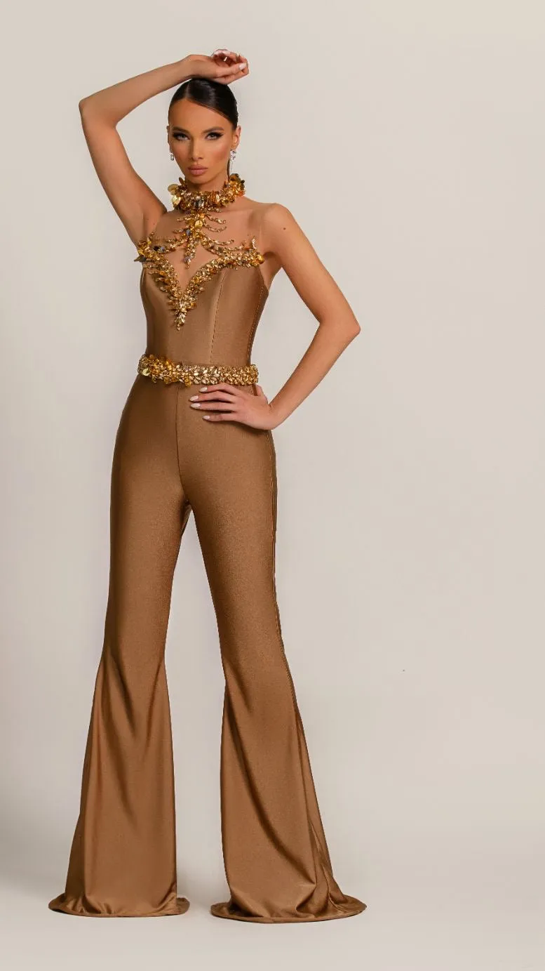 Brianna Beautiful Golden Evening Dress