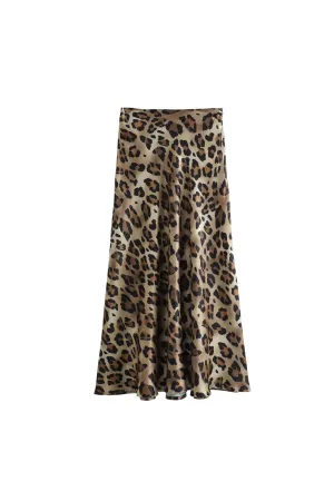 'Brooklyn' Leopard Print Long Skirt