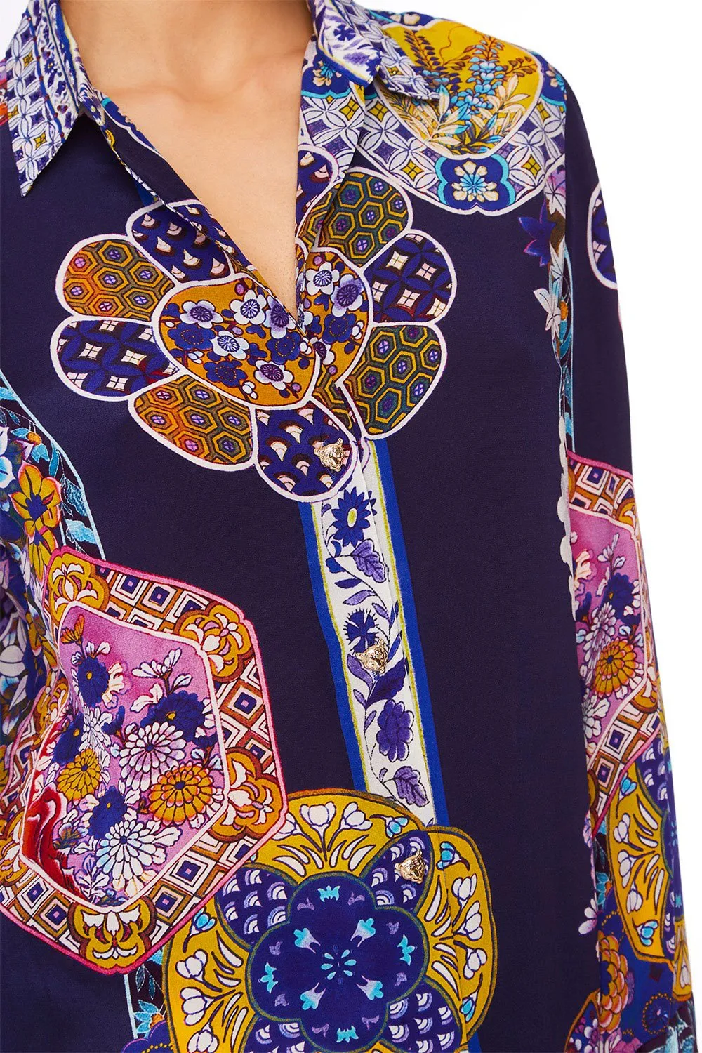 BUTTON DOWN SHIRT WITH CONTRAST STAR GAZER