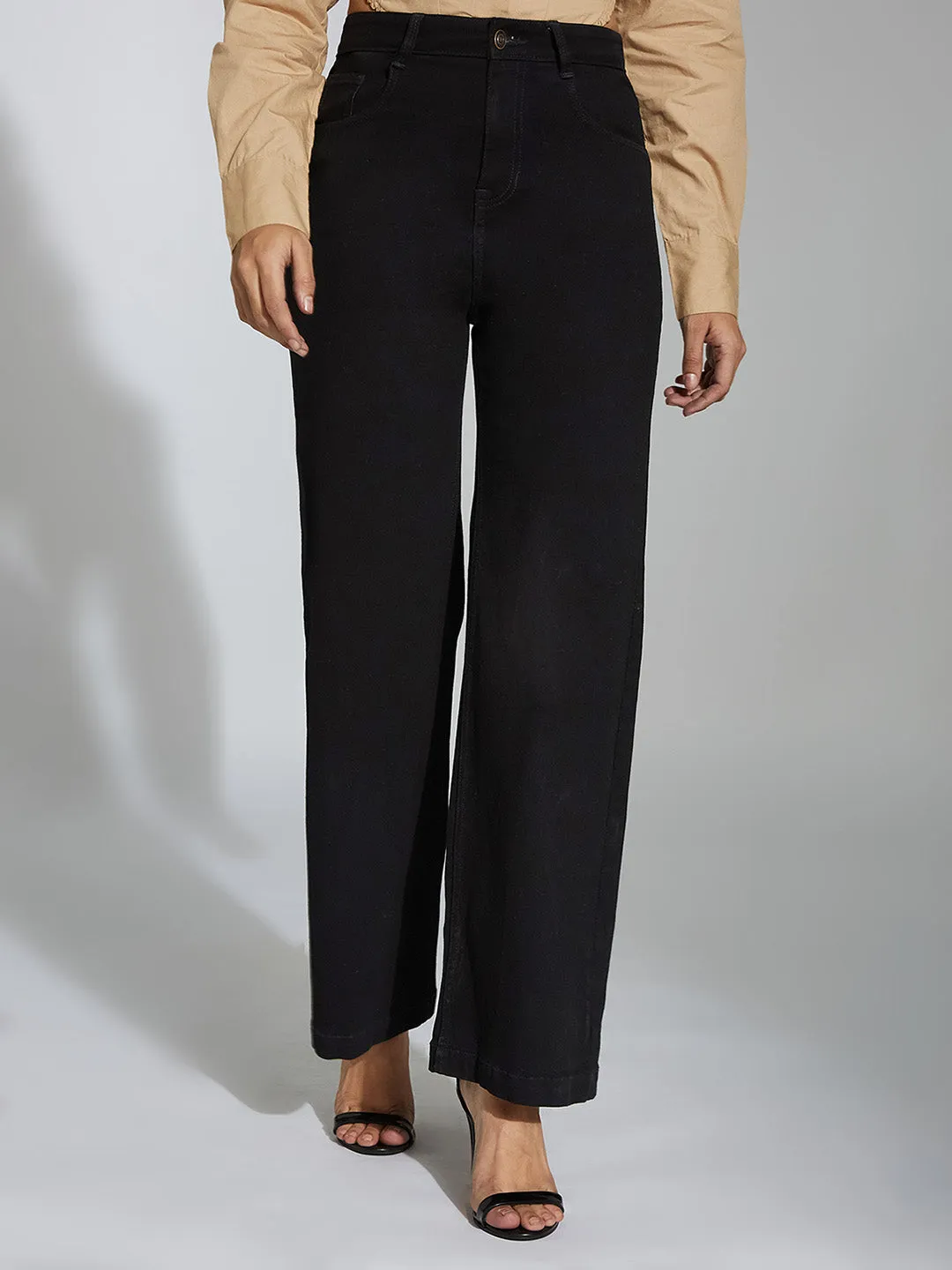 CHASEshape™ Women's Black Bootcut High Rise Stretchable Denim Jeans