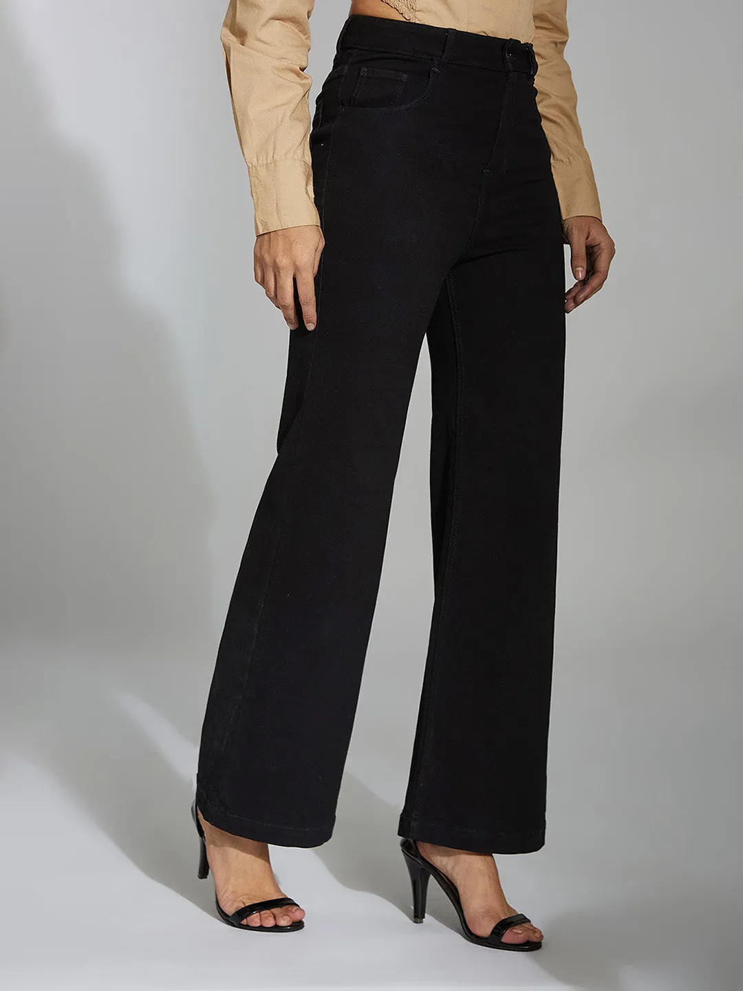 CHASEshape™ Women's Black Bootcut High Rise Stretchable Denim Jeans