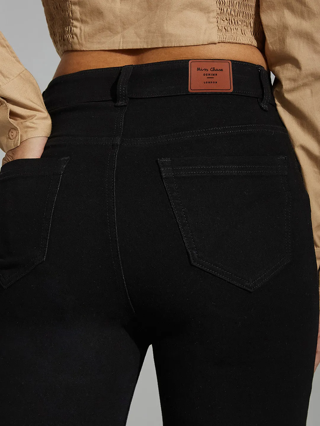 CHASEshape™ Women's Black Bootcut High Rise Stretchable Denim Jeans