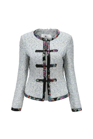 Chelsea Tang Tweed Jacket Blue