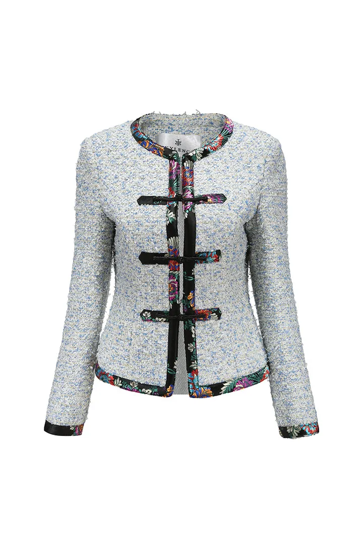 Chelsea Tang Tweed Jacket Blue