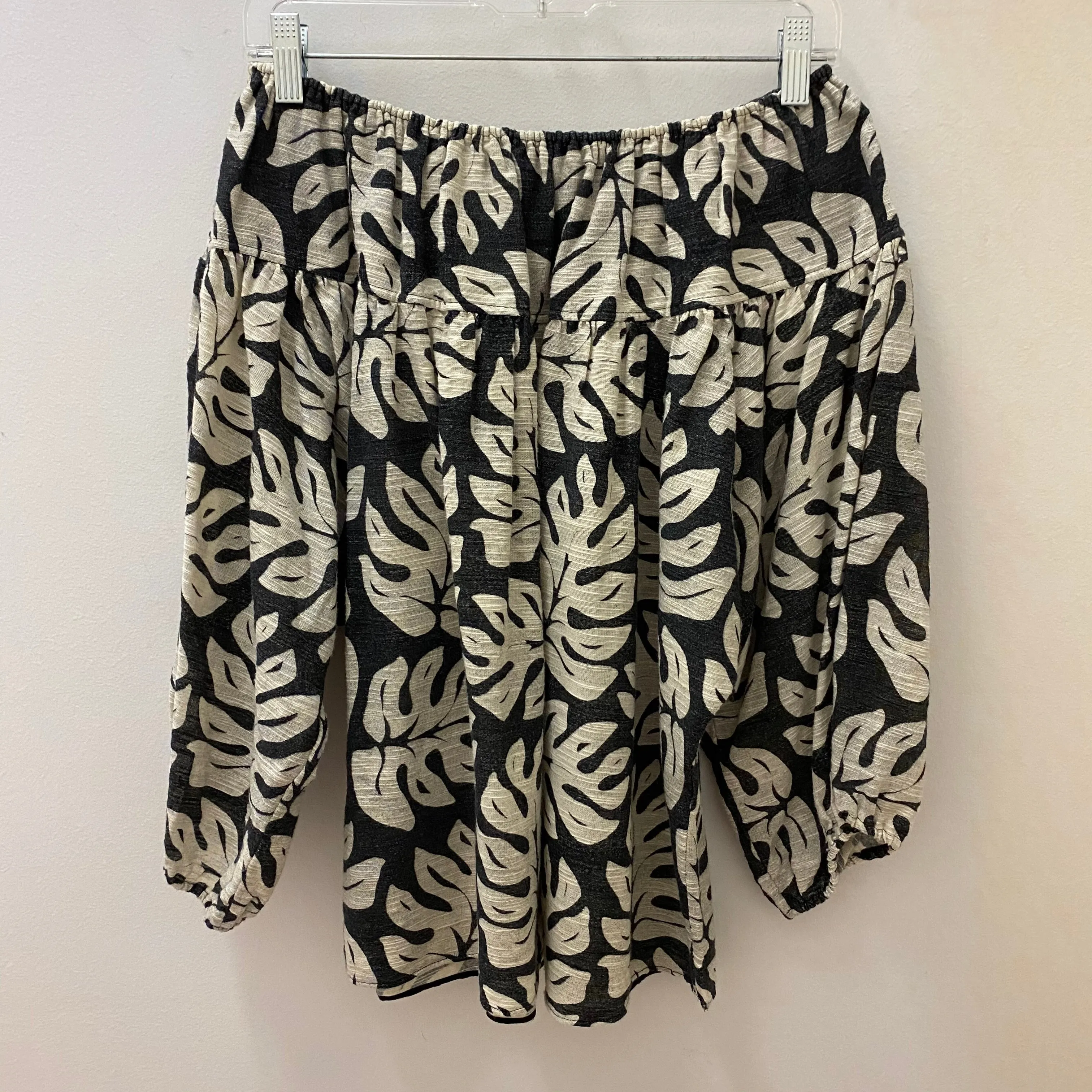 Chloe Palm Leaf Print Off The Shoulder Top
