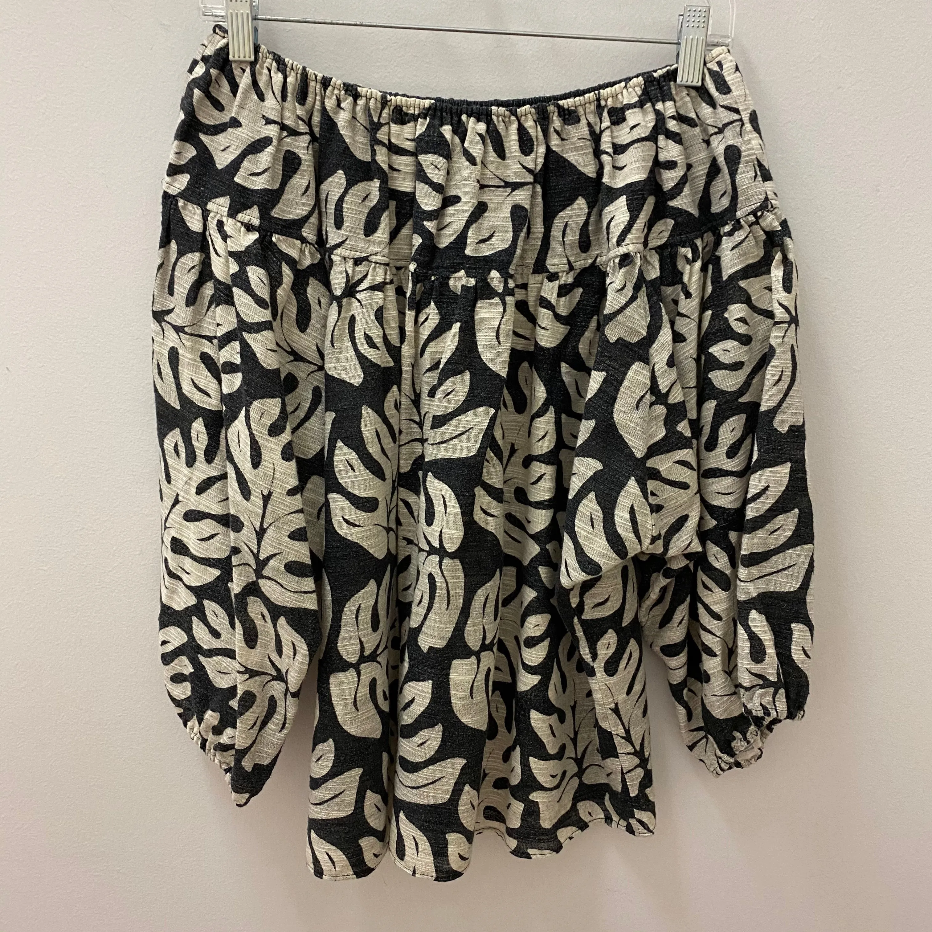 Chloe Palm Leaf Print Off The Shoulder Top