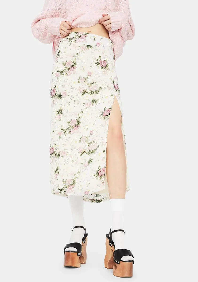Countryside Escape Floral Midi Skirt