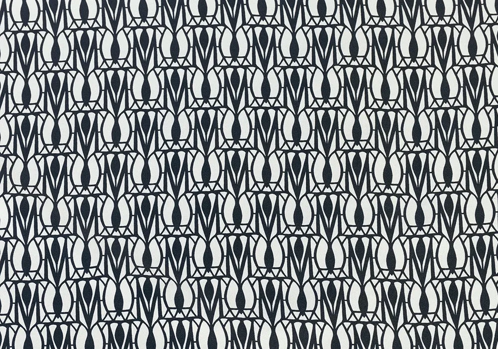 Designer Art Deco-Influenced Silk Twill (Made in Italy)