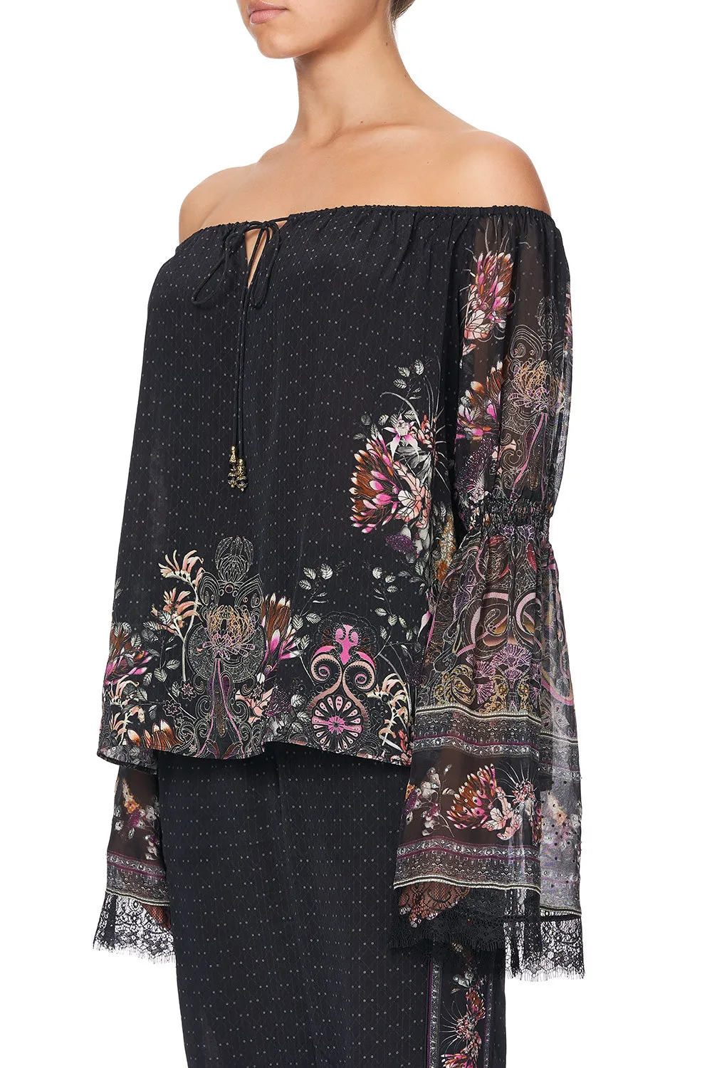 DROP SHOULDER BELL SLEEVE TOP RESTLESS NIGHTS