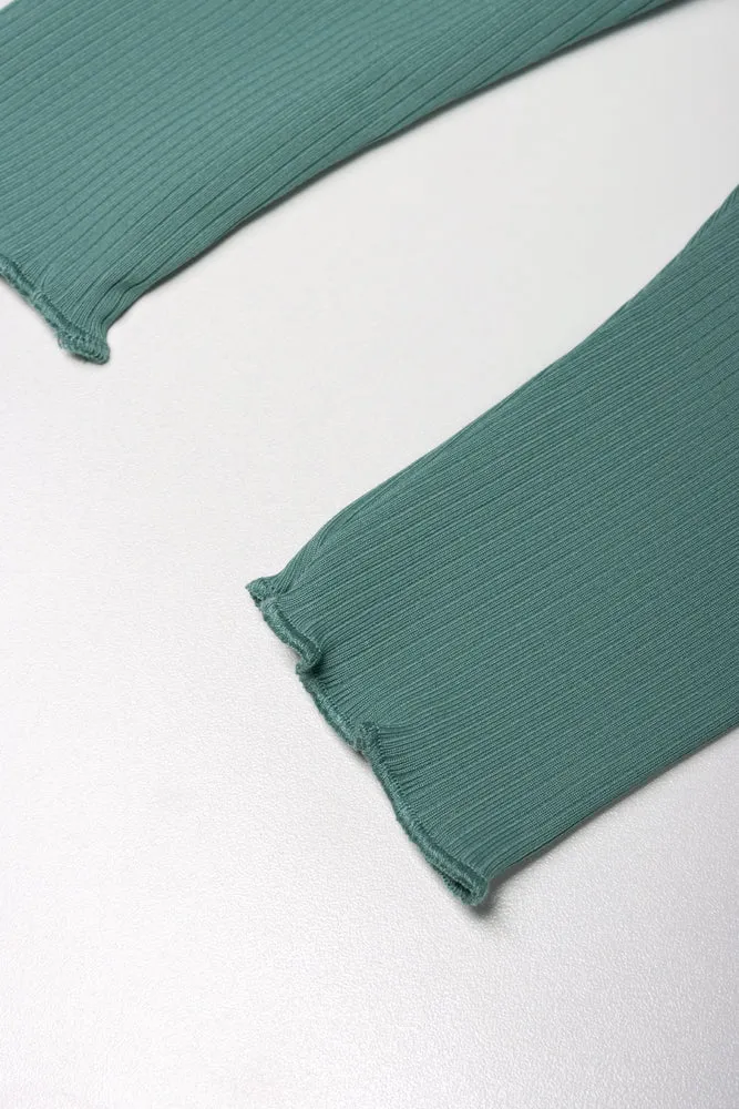 Embroidery Fleece Set White And Green