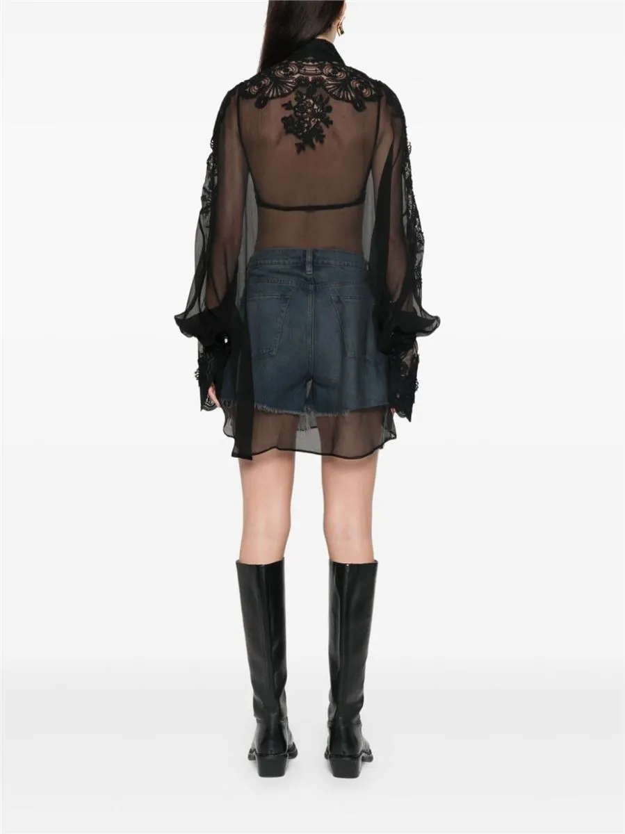FLORAL-LACE BLOUSE