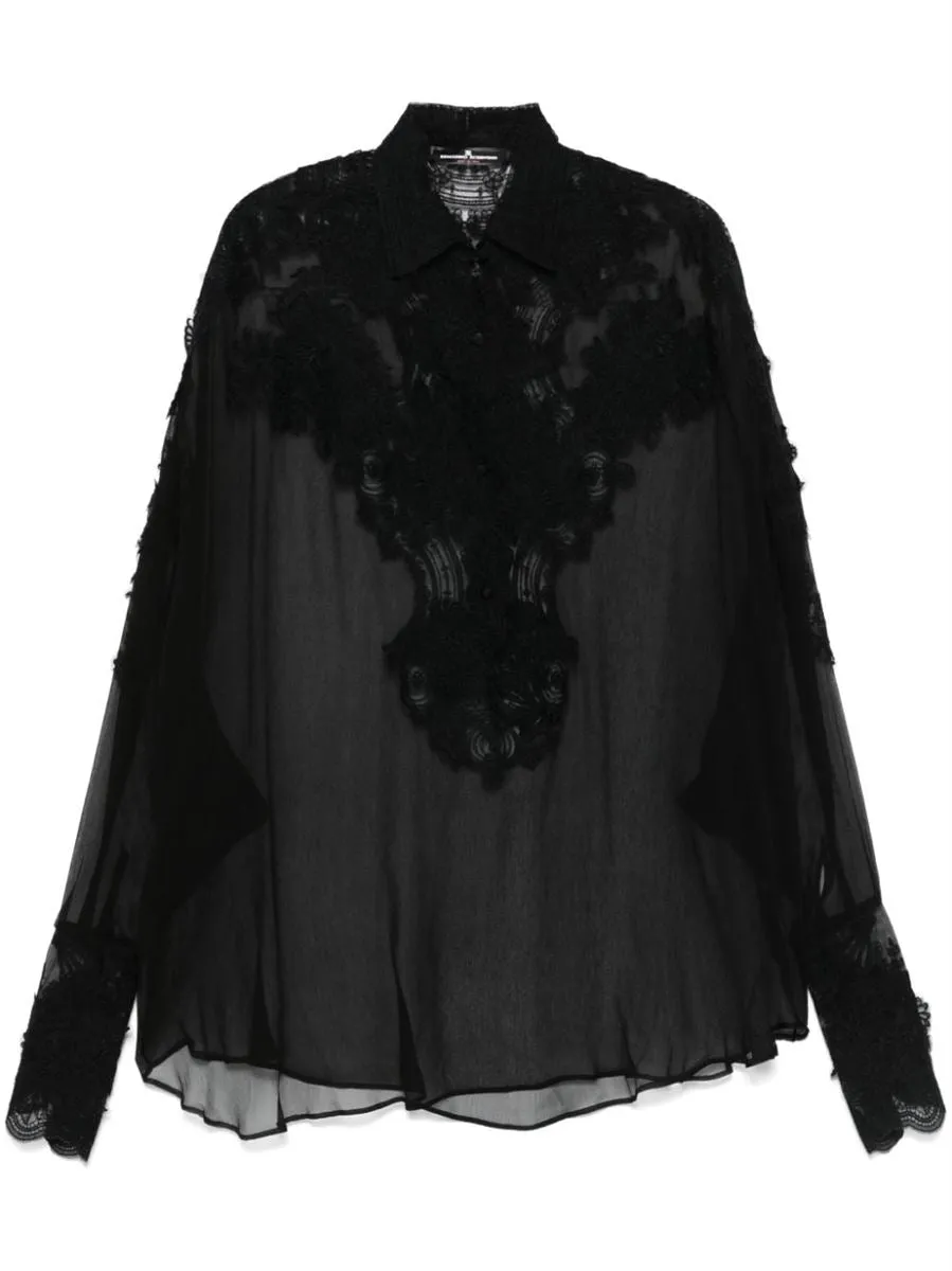 FLORAL-LACE BLOUSE