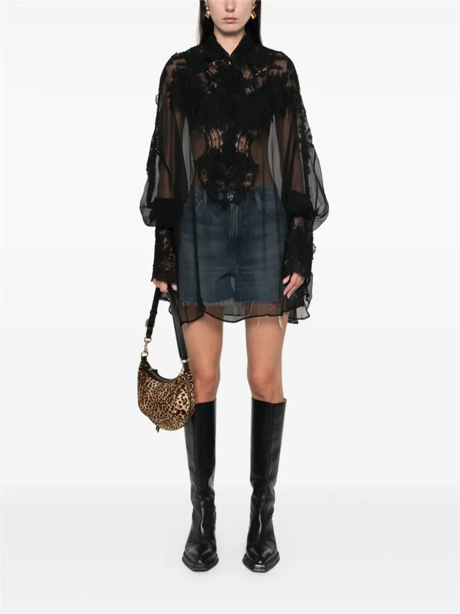 FLORAL-LACE BLOUSE