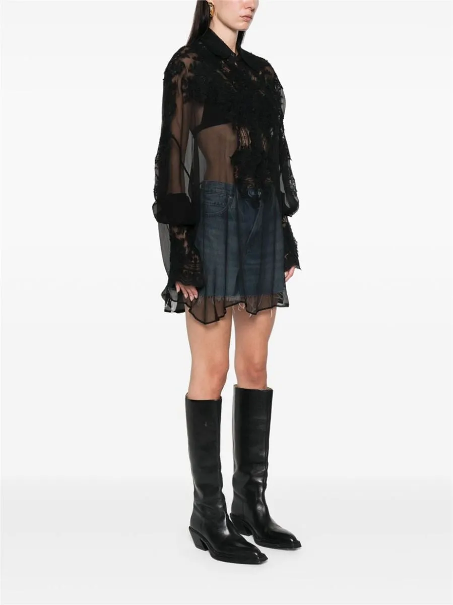 FLORAL-LACE BLOUSE