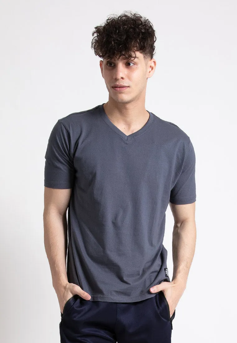 Forest 100% Cotton Unisex V Neck Short Sleeve Best Selling Soft Plain Tee T Shirt Men | Baju T shirt Lelaki - 23492 C