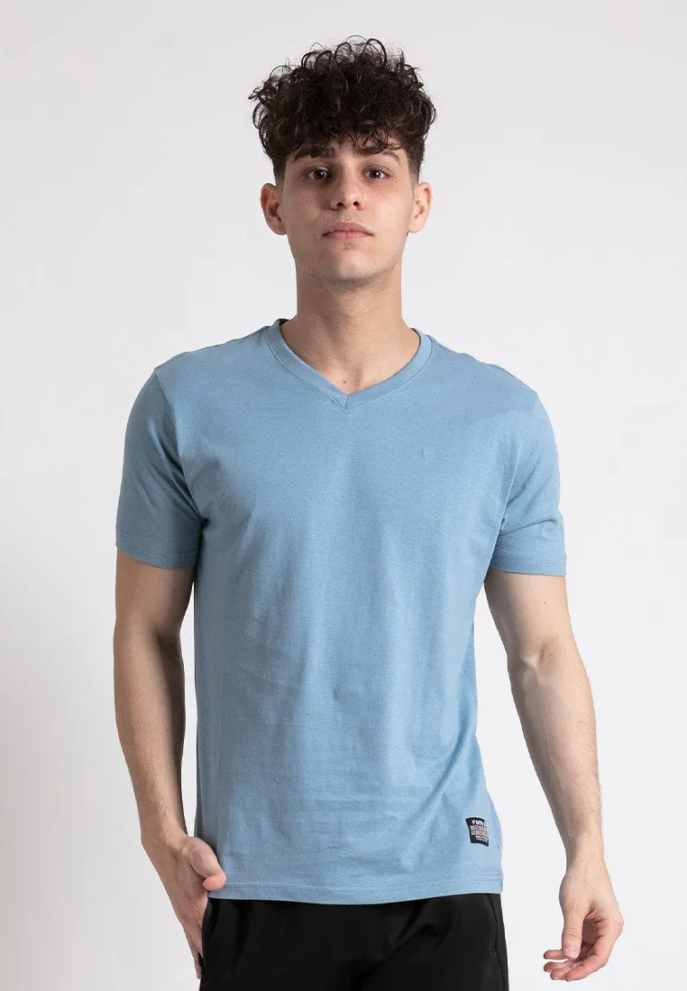 Forest 100% Cotton Unisex V Neck Short Sleeve Best Selling Soft Plain Tee T Shirt Men | Baju T shirt Lelaki - 23492 C
