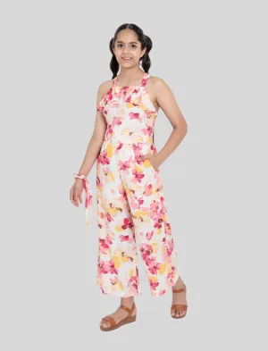 Girls Kids Summer Big Floral Jumpsuit (Multi-color)