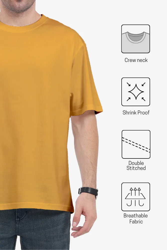 Golden Yellow Oversized T-shirt for men
