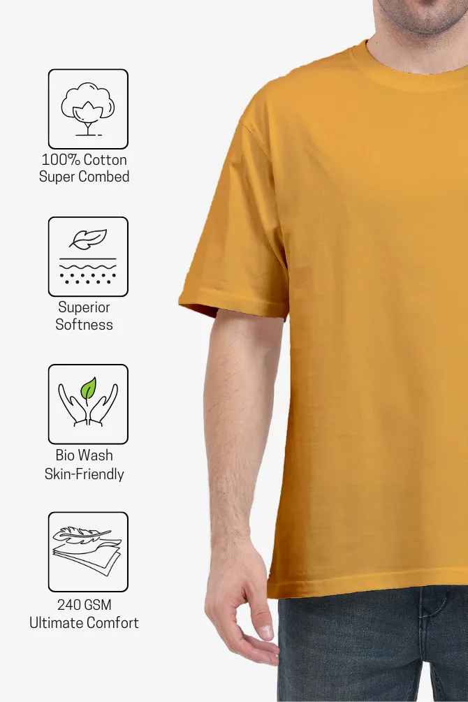 Golden Yellow Oversized T-shirt for men