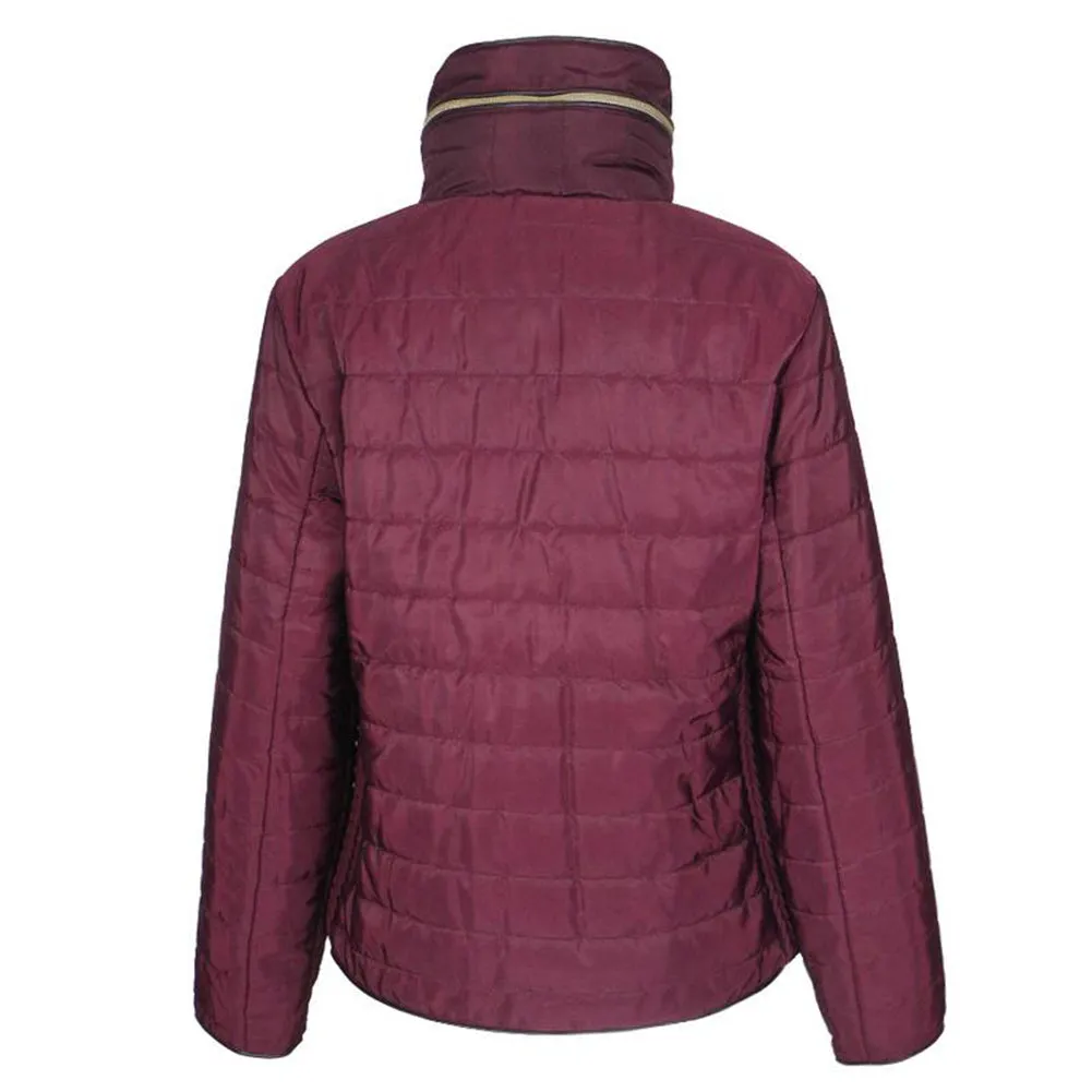 Han Ton Women's Waist Length Concealed Hood Lined Quilted Puffer Jacket Coat