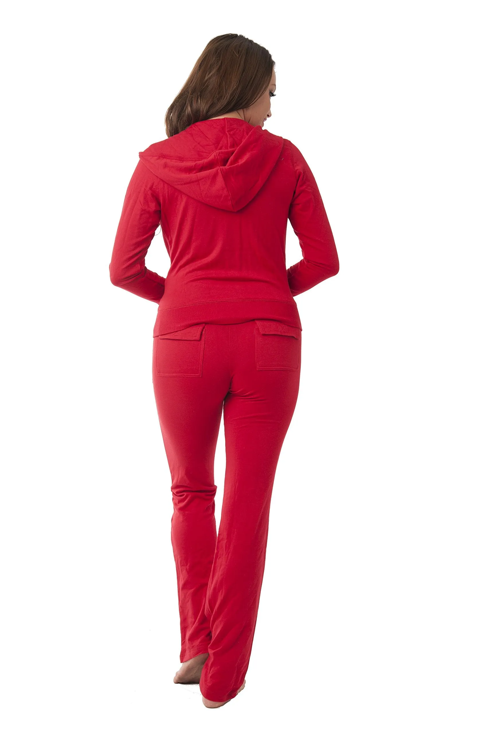 Hollywood Star Fashion Women's Cotton French Terry Jacket & Pant Tracksuit Set