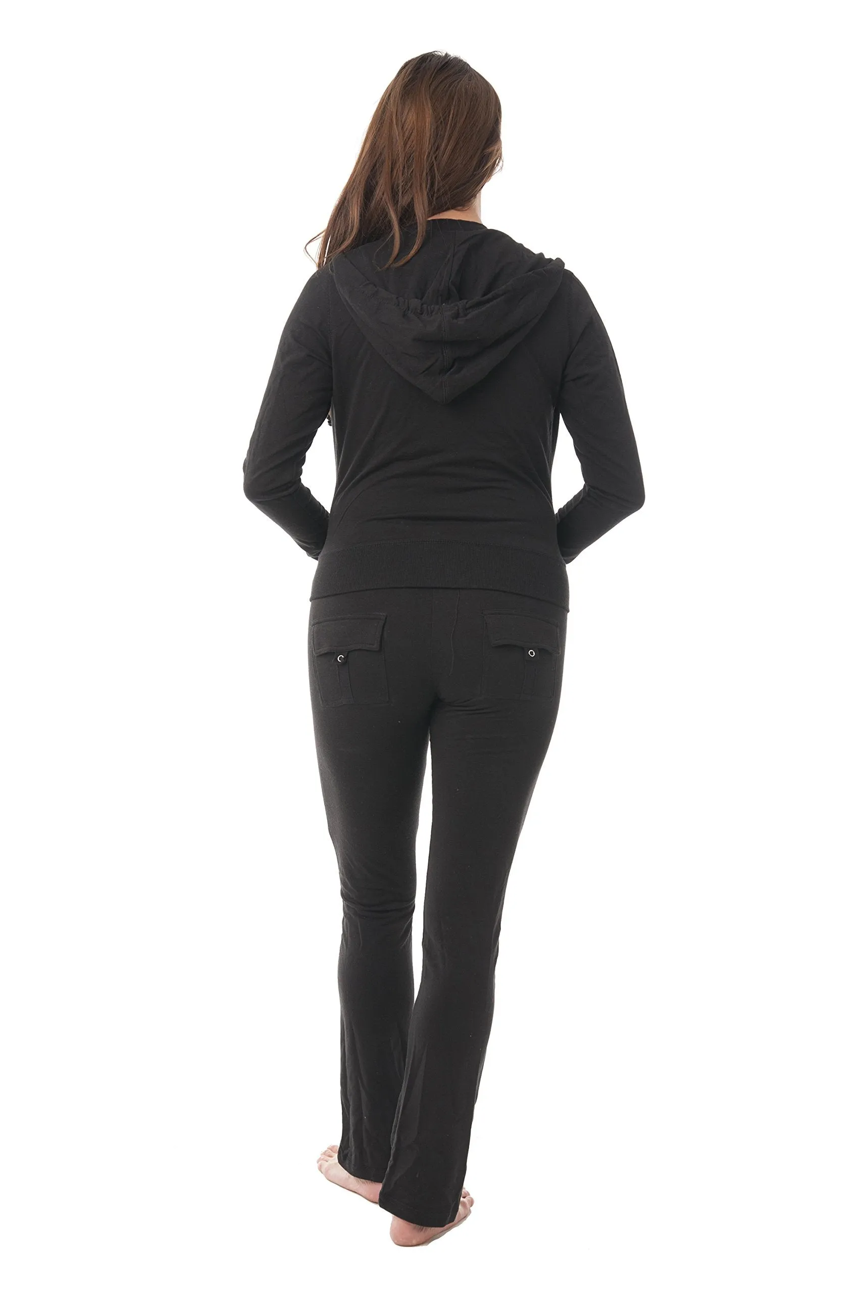 Hollywood Star Fashion Women's Cotton French Terry Jacket & Pant Tracksuit Set