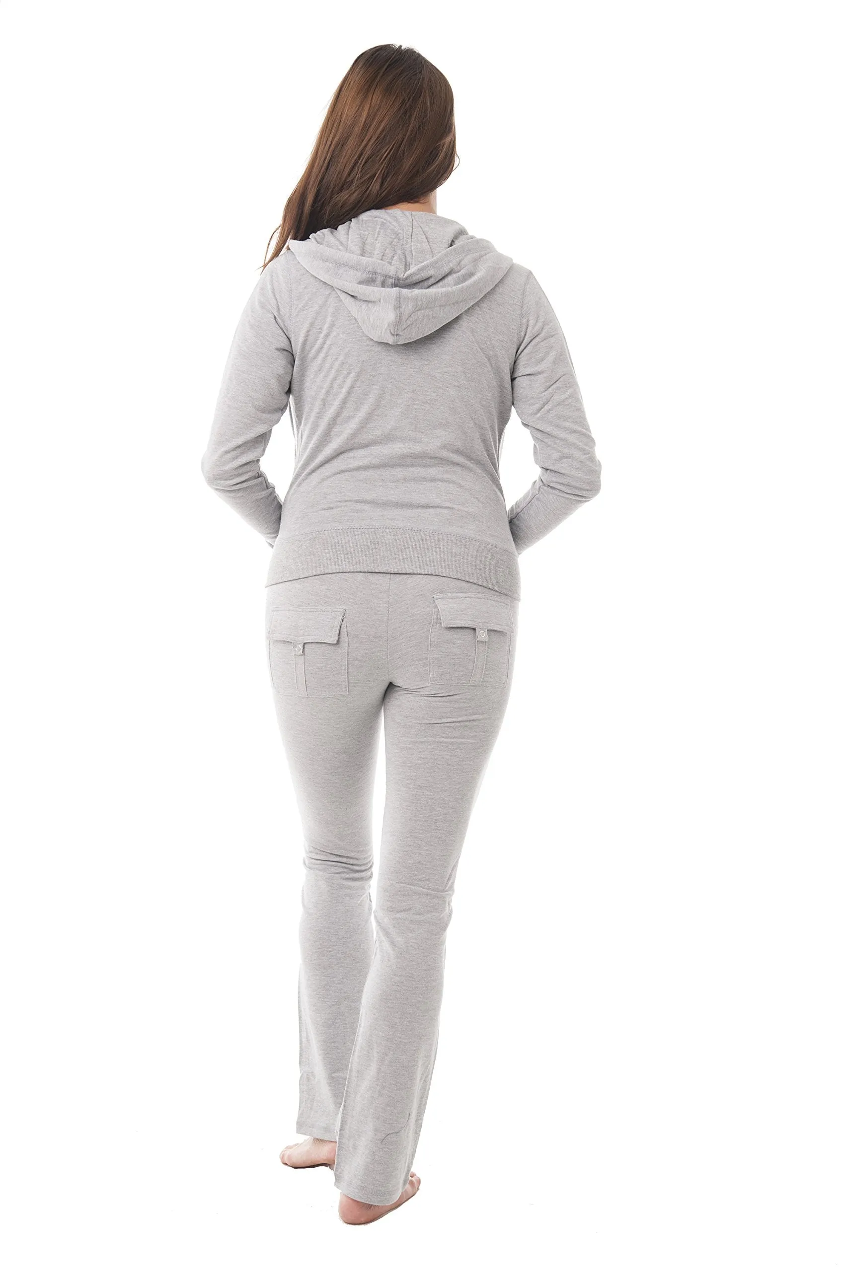 Hollywood Star Fashion Women's Cotton French Terry Jacket & Pant Tracksuit Set