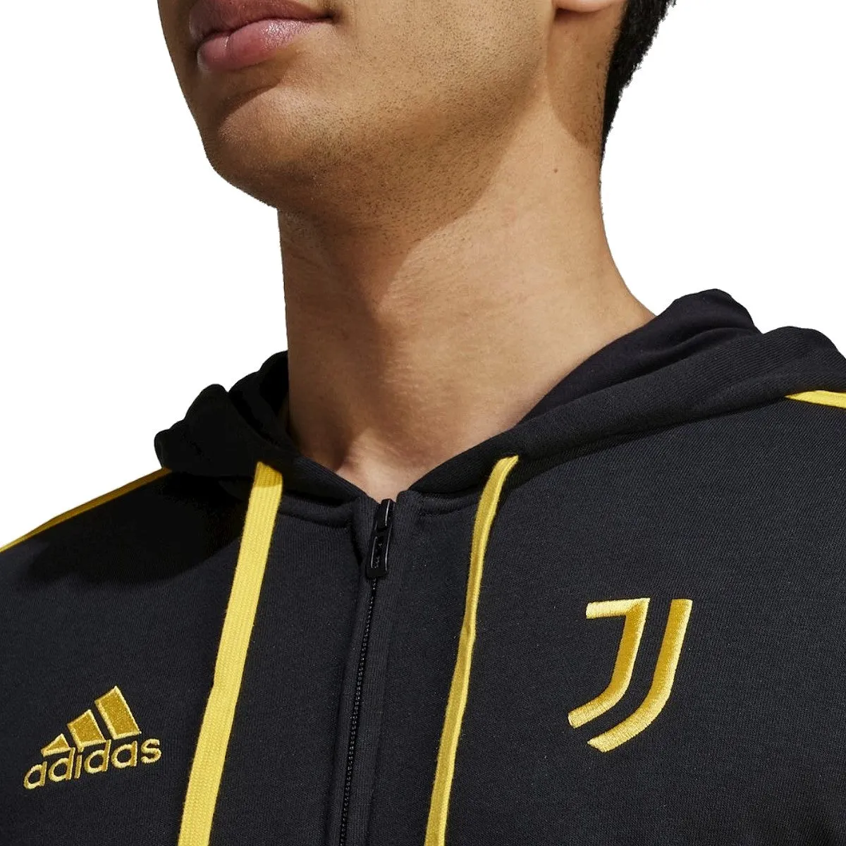 Juventus Casual 3S hooded soccer tracksuit 2023/24 black - Adidas
