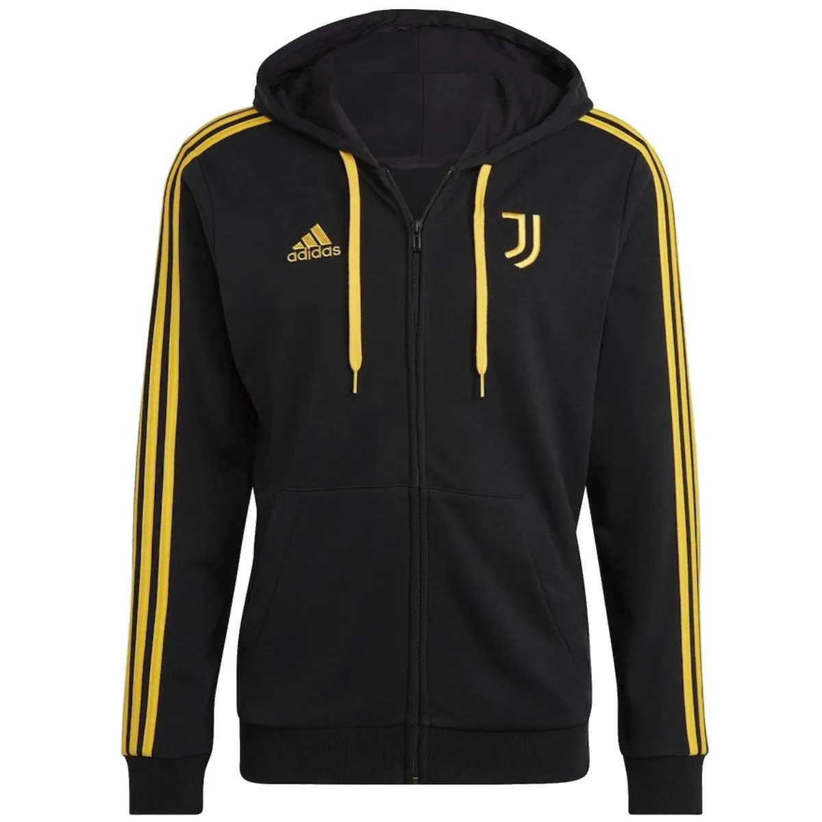 Juventus Casual 3S hooded soccer tracksuit 2023/24 black - Adidas