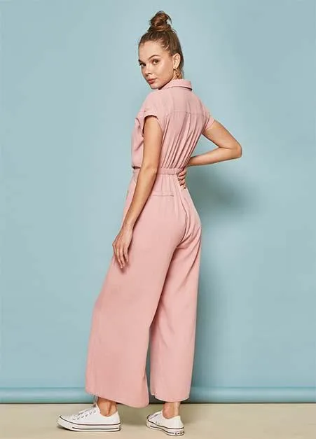 Knot Waist Mauve Jumpsuit