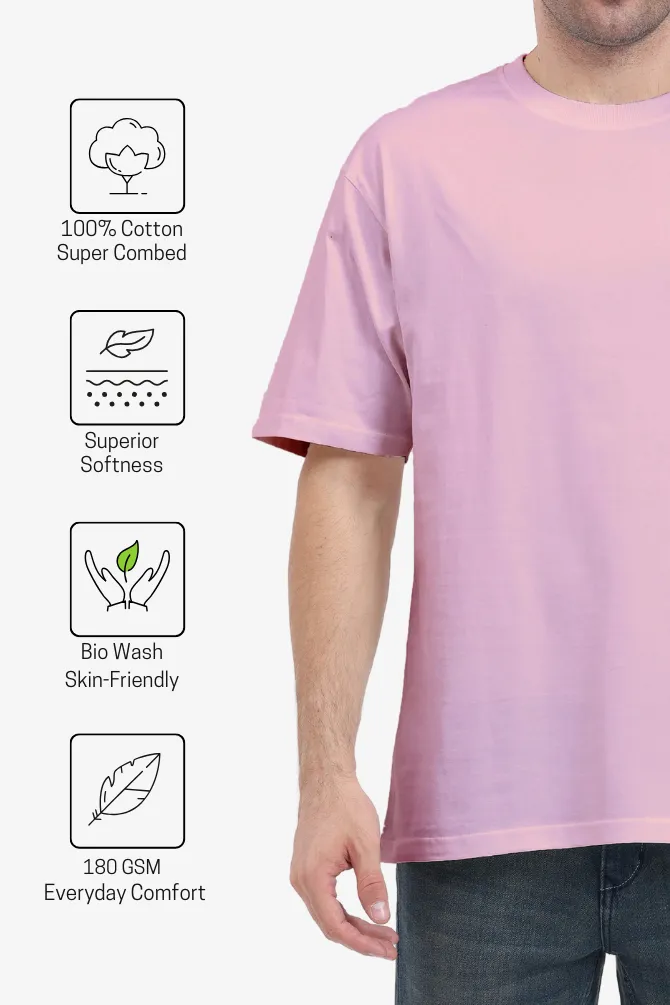 Light Baby Pink Lightweight Oversized T-shirt for men