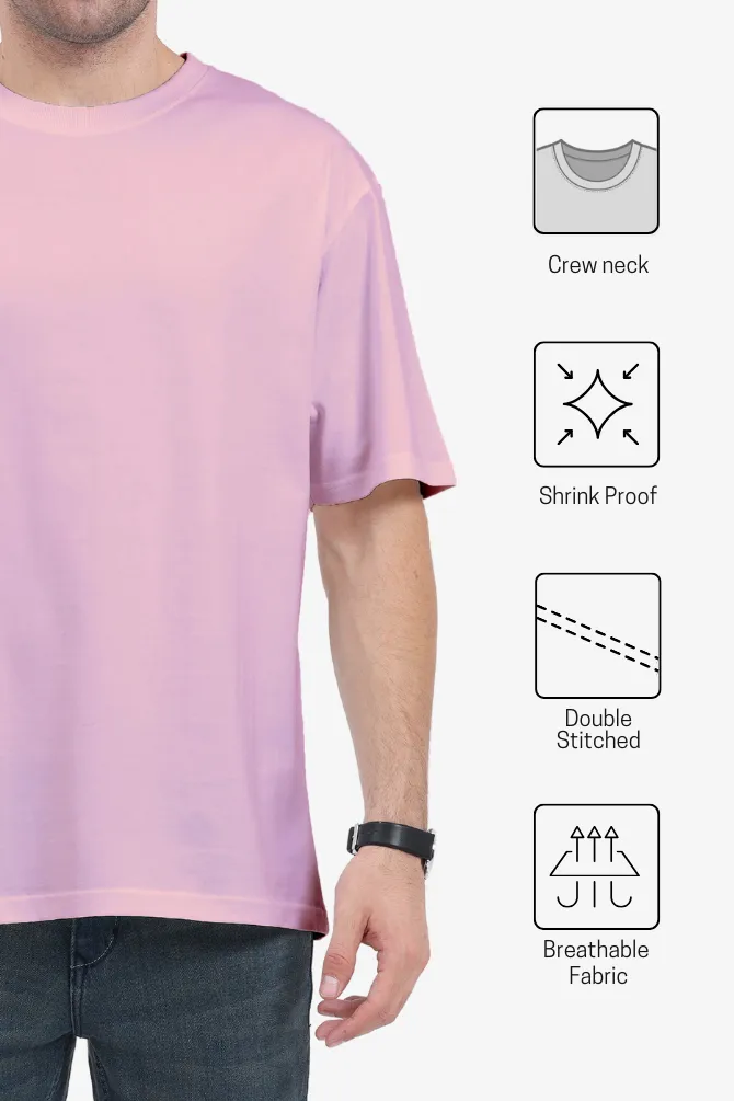 Light Baby Pink Lightweight Oversized T-shirt for men