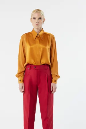 LOCK ochre - silk shirt