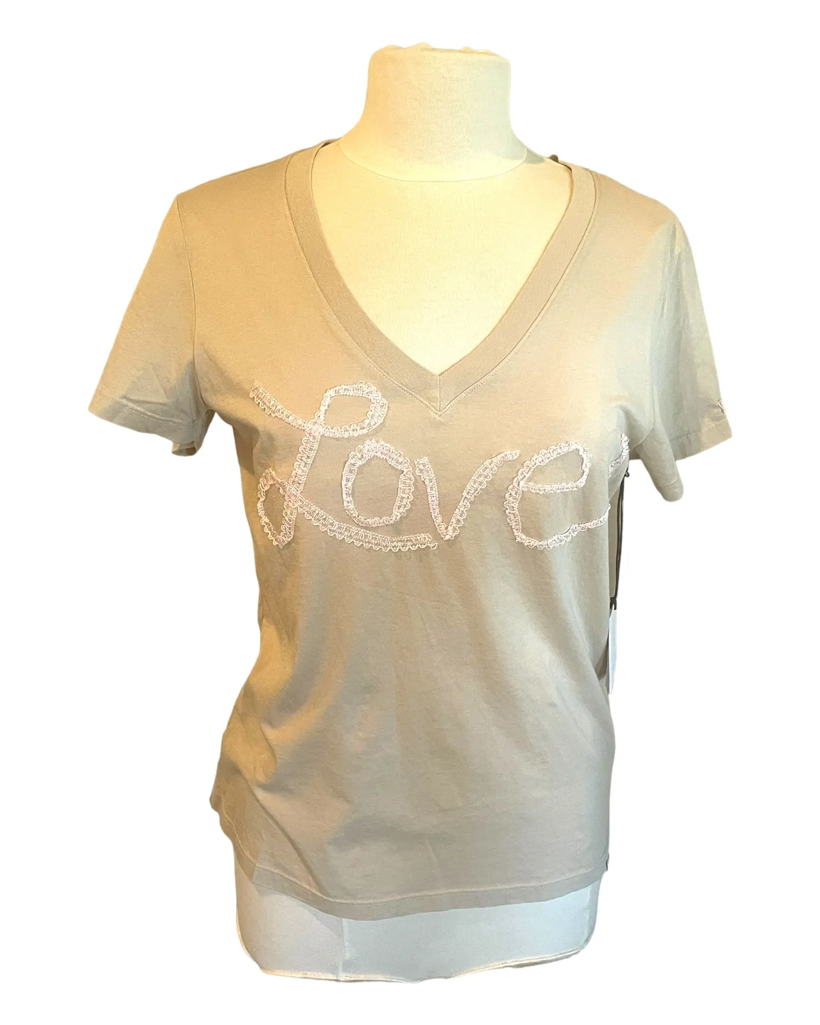 Love Pre-shrunk Cotton Tee in Beige