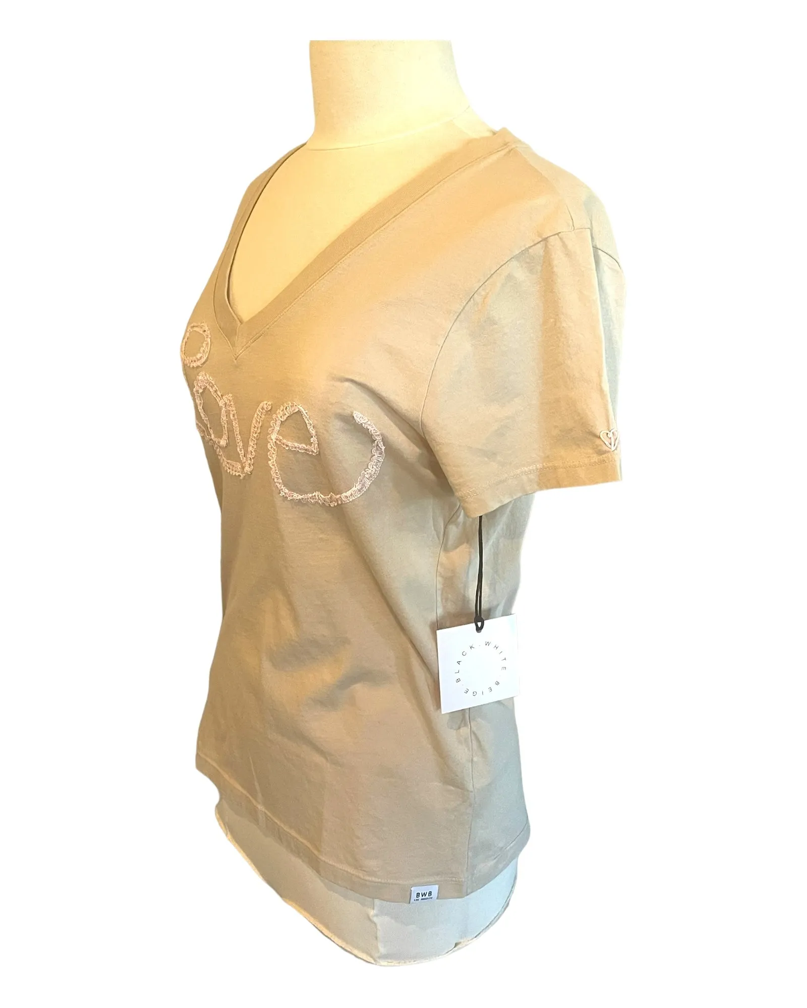 Love Pre-shrunk Cotton Tee in Beige