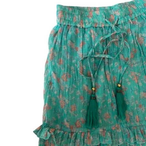 Lurex chiffon tiered skirt