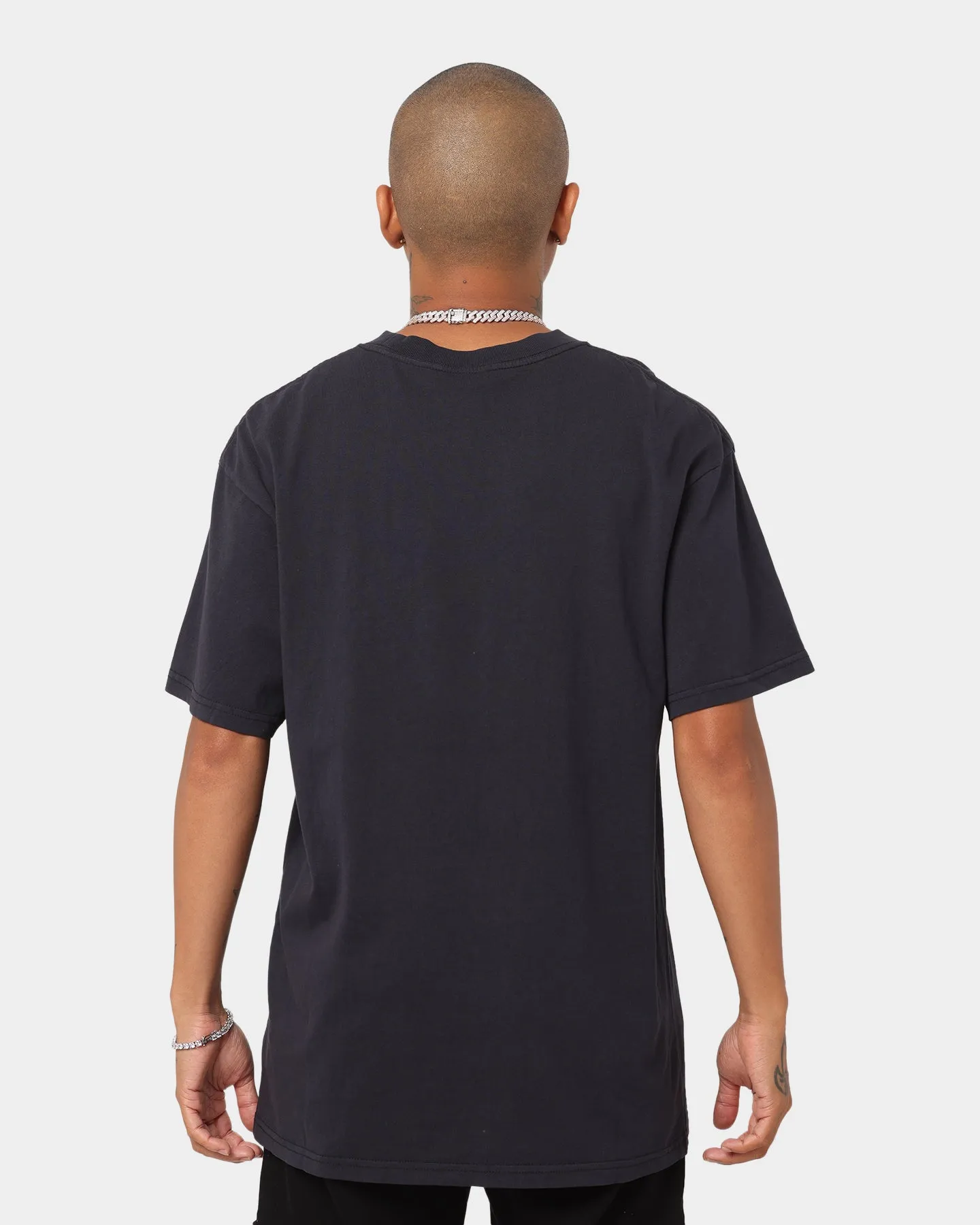 Majestic Athletic Las Vegas Raiders NFL Stripe Sleeve Oversized T-Shirt Faded Black