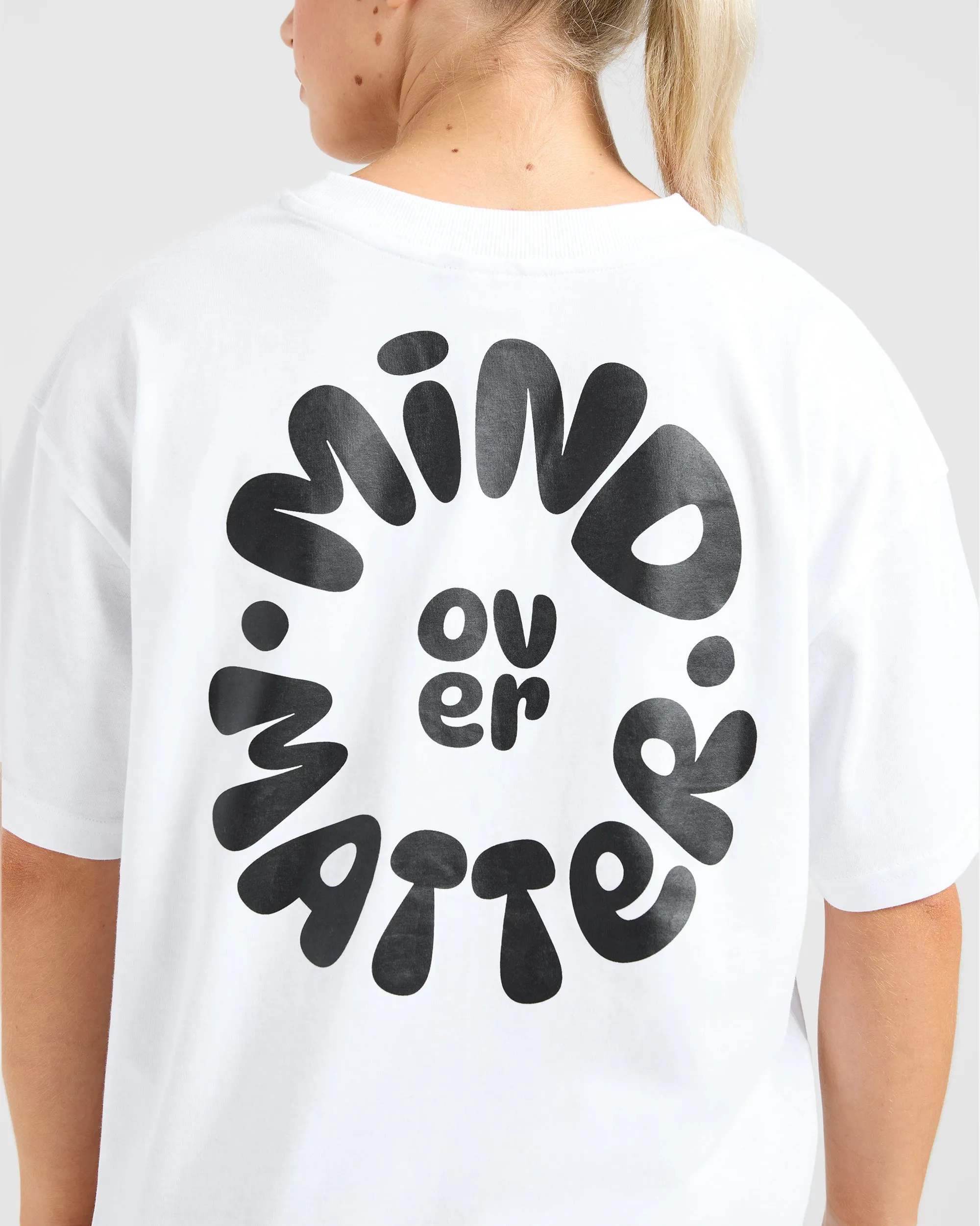 Mind Over Matter V2 Oversized T Shirt - White